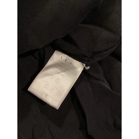 ALC Simona Silk Mini Dress Long Sleeve Front Tie Stripes Black White Small - Picture 5 of 10